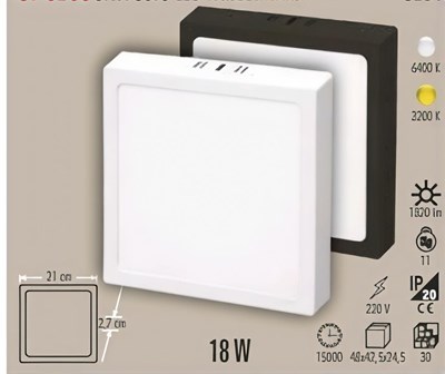 CATA 18 W SIVA ÜSTÜ PANEL KARE ( 5 ADET )