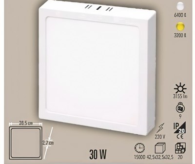 CATA 30 W SIVA ÜSTÜ PANEL KARE ( 5 ADET )