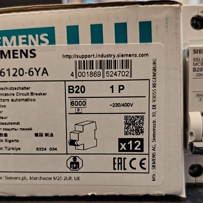 Siemens B 20 Amper W Otomat Sigorta ( 12 adet )