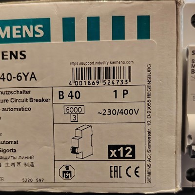Siemens B 40 Amper W Otomat Sigorta ( 12 adet )