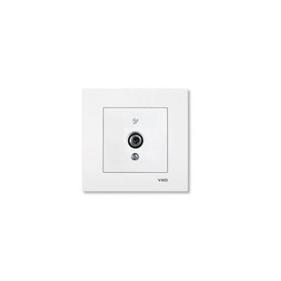 Viko Karre beyaz Uydu Prizi F Konnektörlü Sonlu + ÇERÇEVE ( 12 adet )